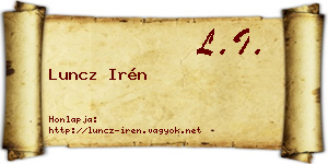 Luncz Irén névjegykártya